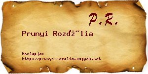 Prunyi Rozália névjegykártya